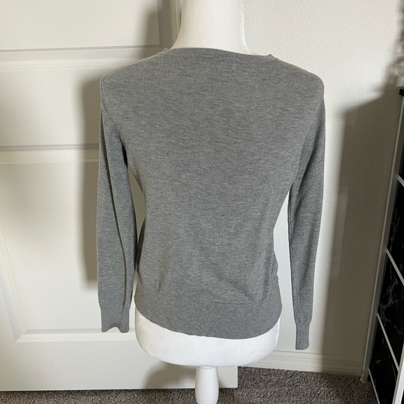 EUC Charter Club Gray Cardigan with Embellishments Petite Small - Picture 5 of 7